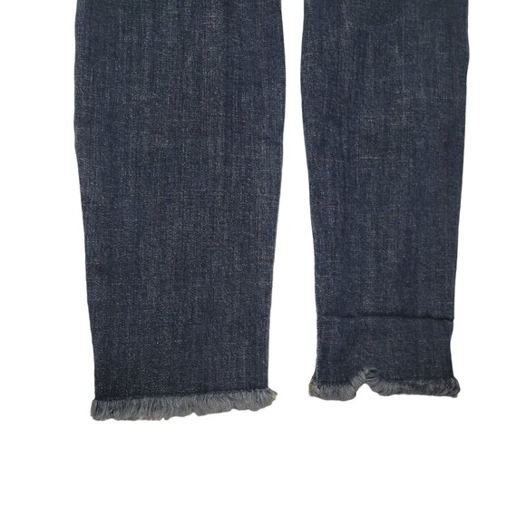 Harper Jeans Womens Size 30 Skinny Low Rise Dark Wash Raw Hem Ripped Denim Pants - Picture 5 of 7